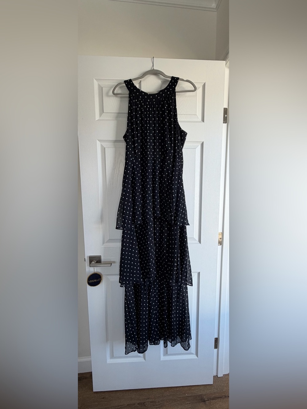 Blue Polka Dot Tiered Maxi Dress - Brand Marc New York